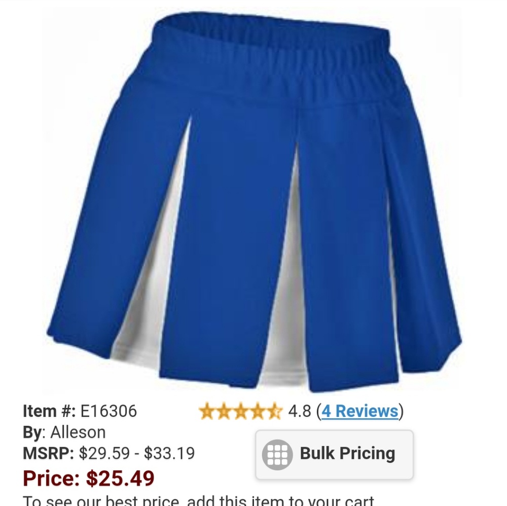 Alleson Girl's Cheer Skirt